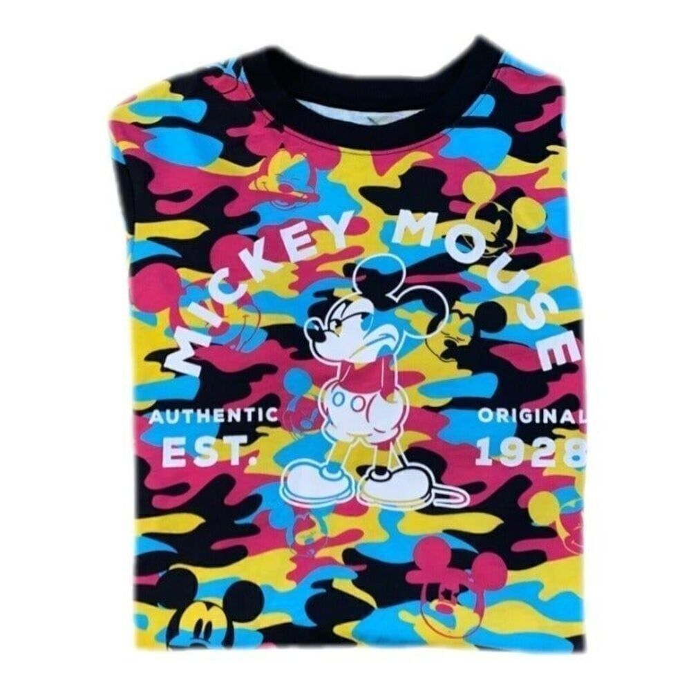 Mens Mickey Mouse T-shirt short sleeve Multicolor Camo Limited Edition new S
